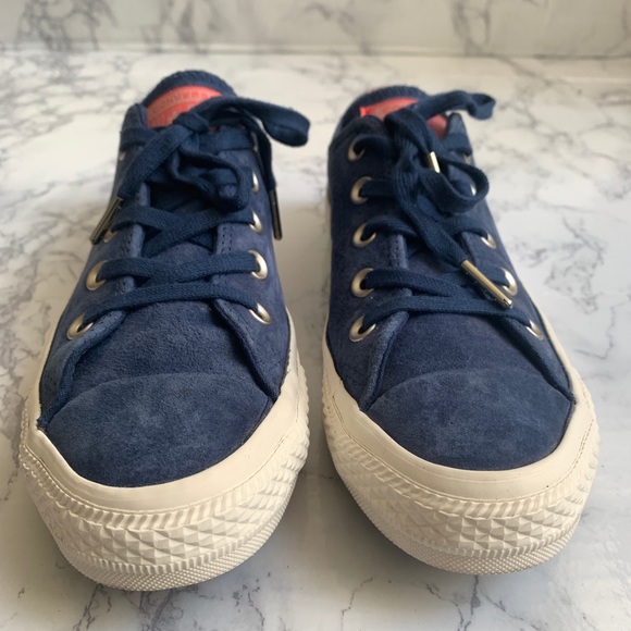 Converse Low Top Blue Suede Egret Sneakers CTAS OX 6 - Picture 3 of 12